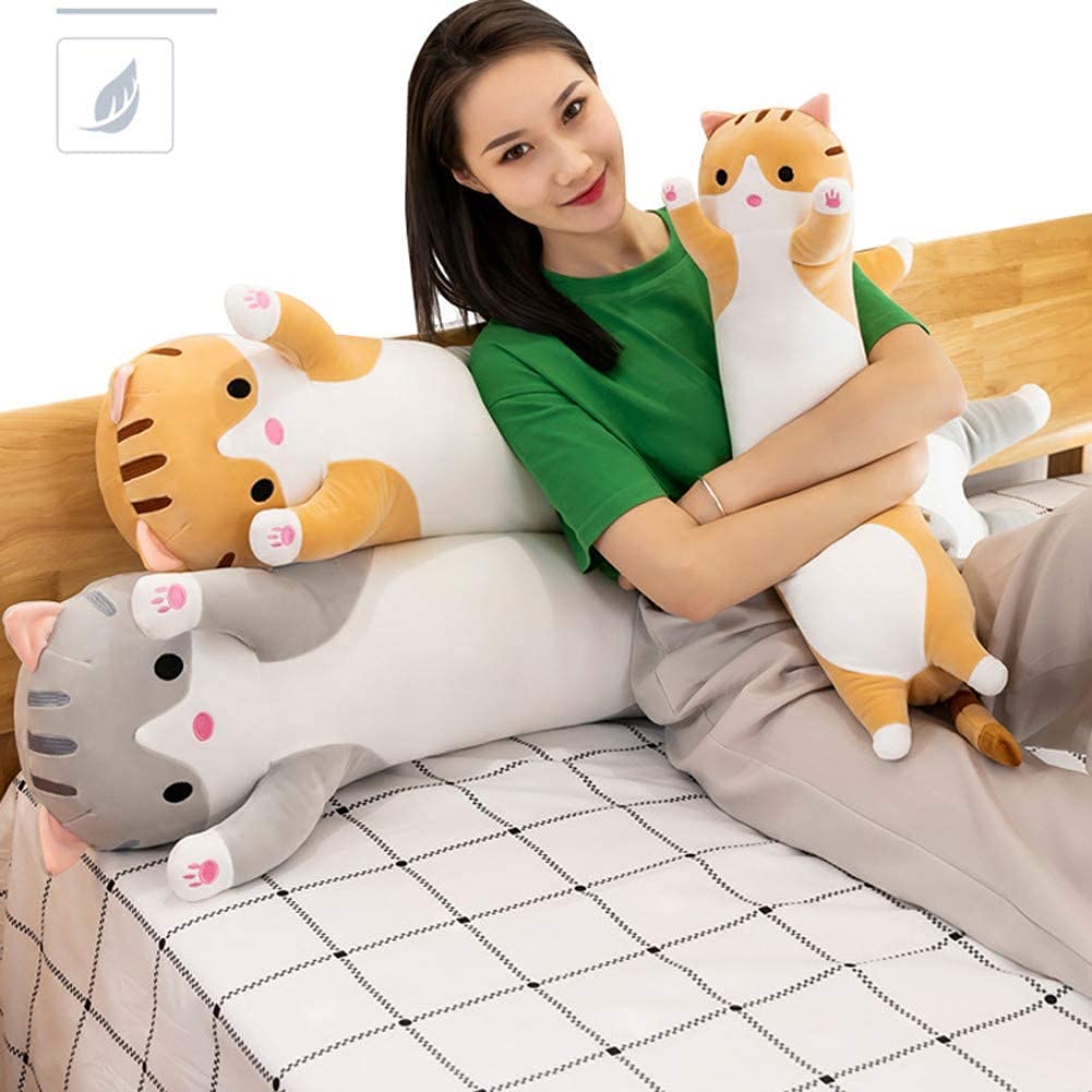 Soft cuddly cat plushie pillow for bedtime