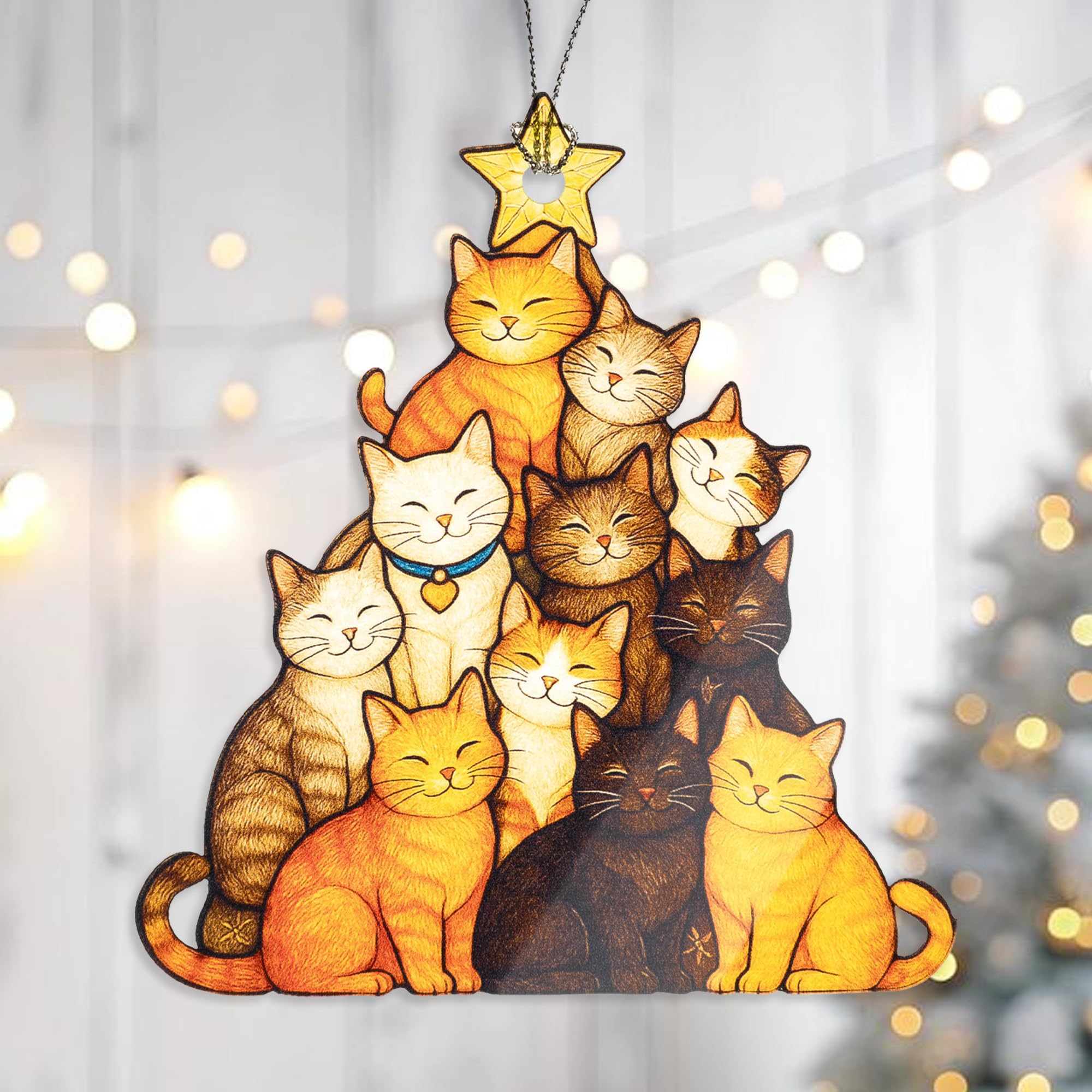Gift-ready Cat Christmas Ornament 2025 with story card