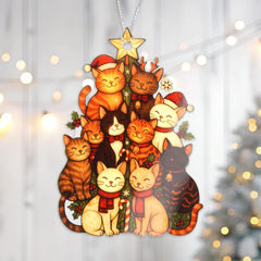 Orange Cats Ornament featuring playful cat motif