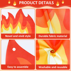 Orange foil fringe curtains part of the kit