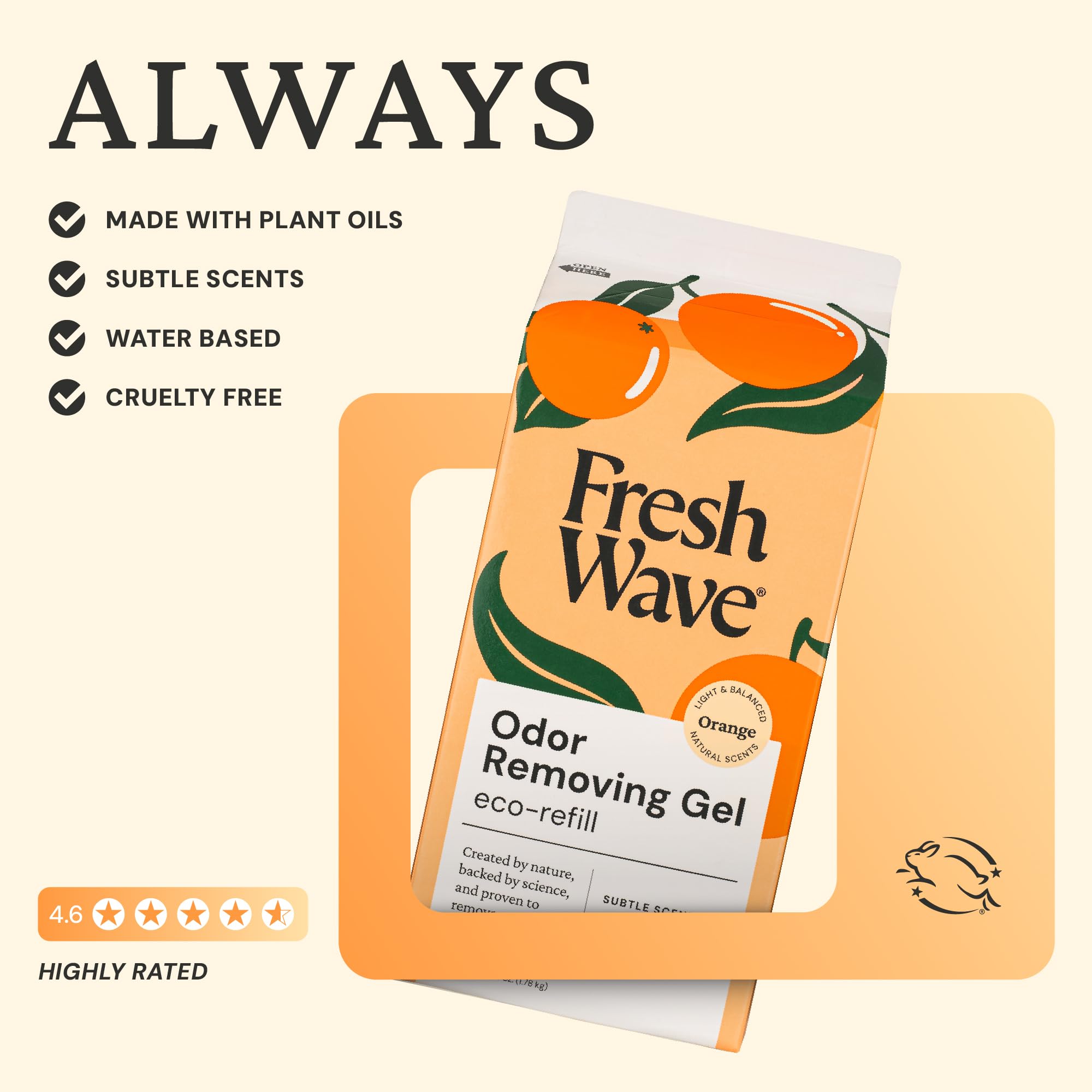 Orange 63 oz Fresh Wave gel refill container