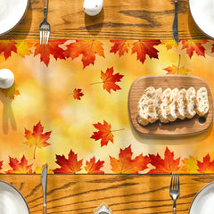 Polyester table runner with bright colors and pattern prints