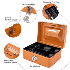 Heavy-duty steel cash box for durable use
