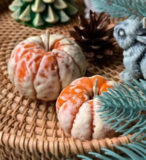 Orange mould silicone candle and soap mold suitable for crafts