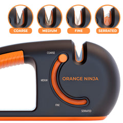 Orange Ninja 4-stage sharpener close up