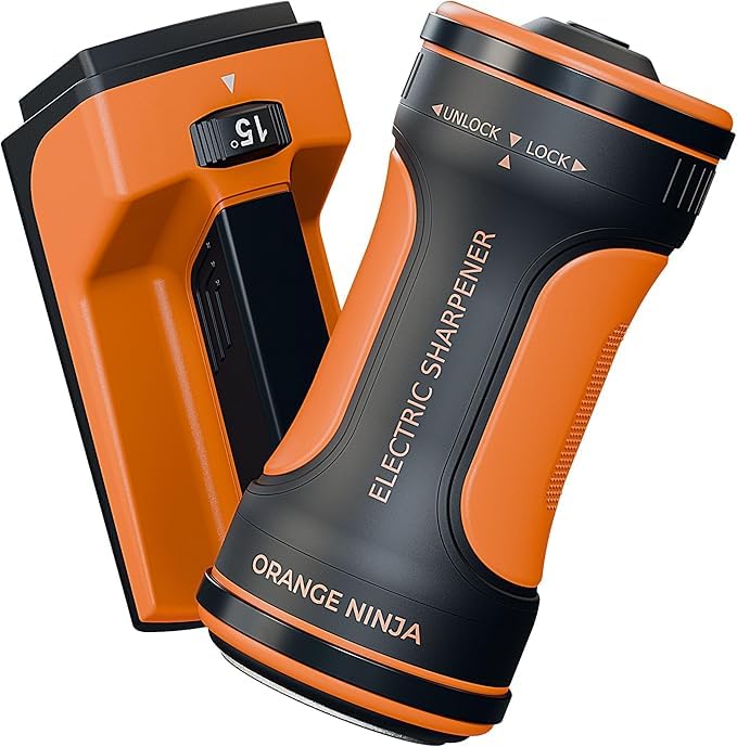 Orange Ninja electric rolling knife sharpener product image