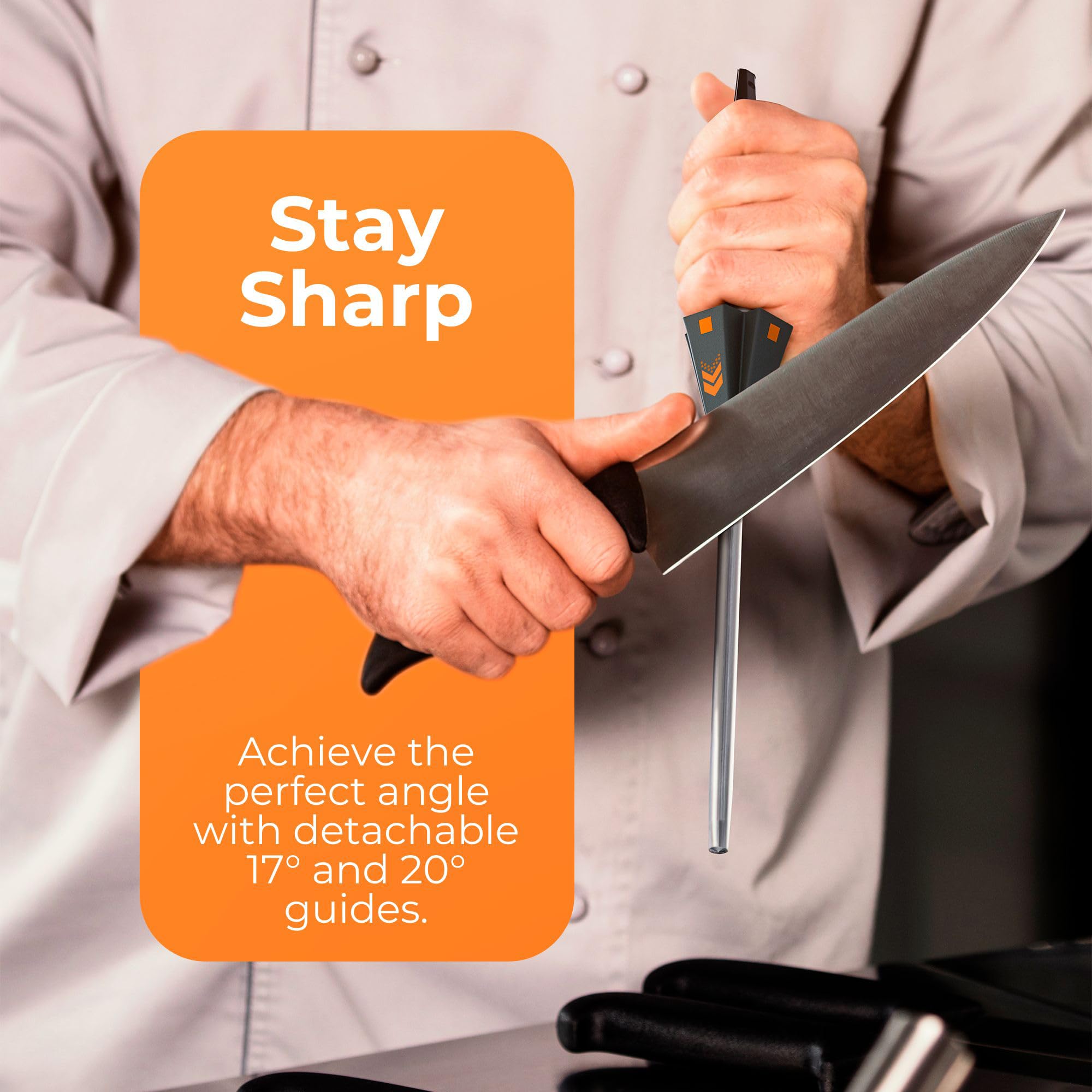 Multipurpose sharpening rod for Western and Japanese knives