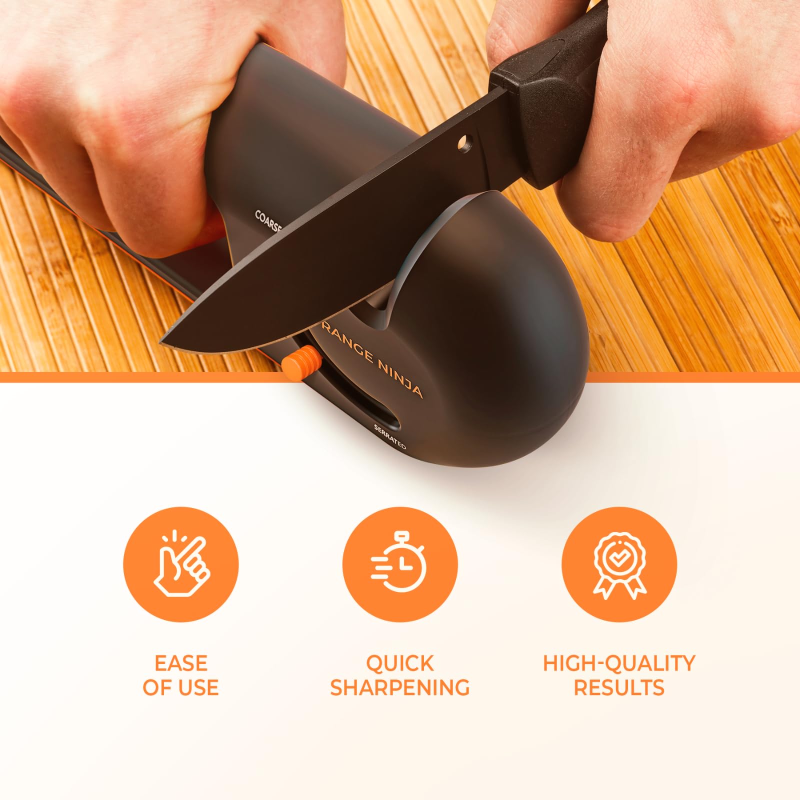 Orange Ninja scissors sharpener slot