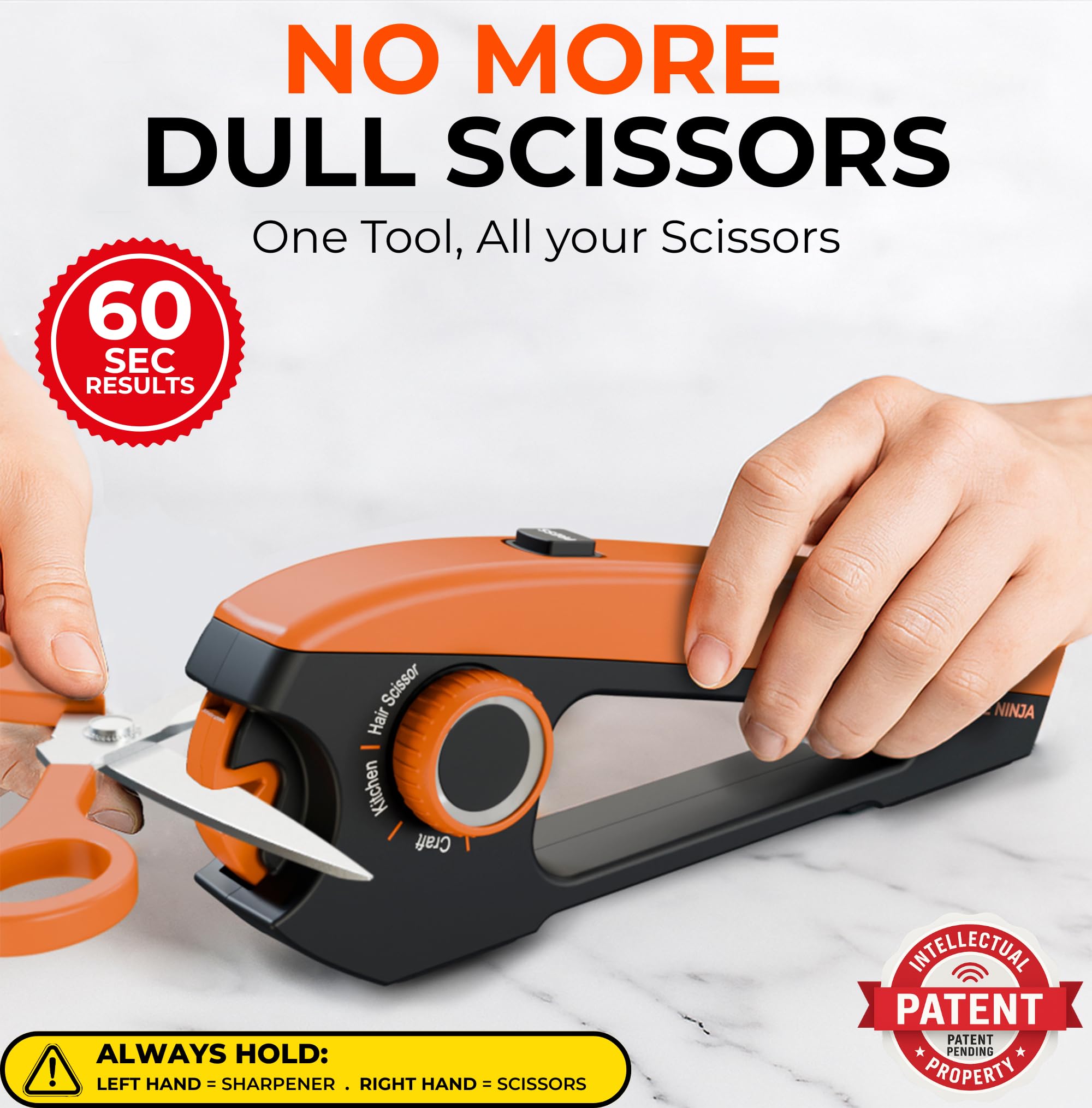 Orange Ninja Scissors Sharpener hair scissors angle setting image