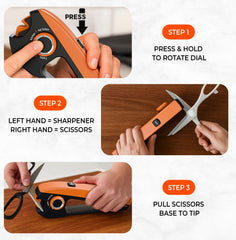 Orange Ninja Scissors Sharpener kitchen angle setting image