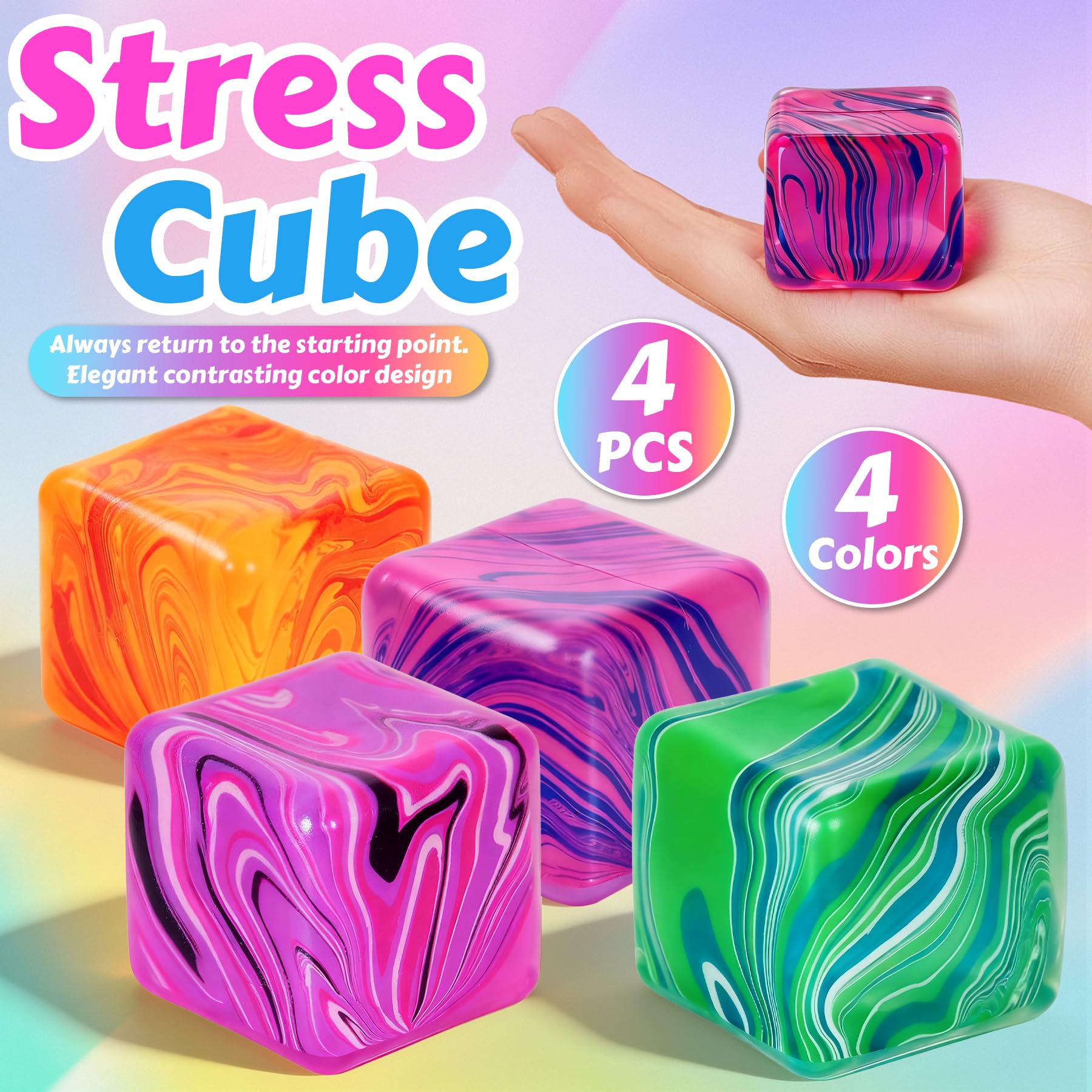 Blue stress cube squishies 2 inch fidget toy