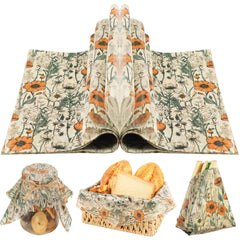 Orange Wildflower Garden Floral Wax Paper sheet with deli design