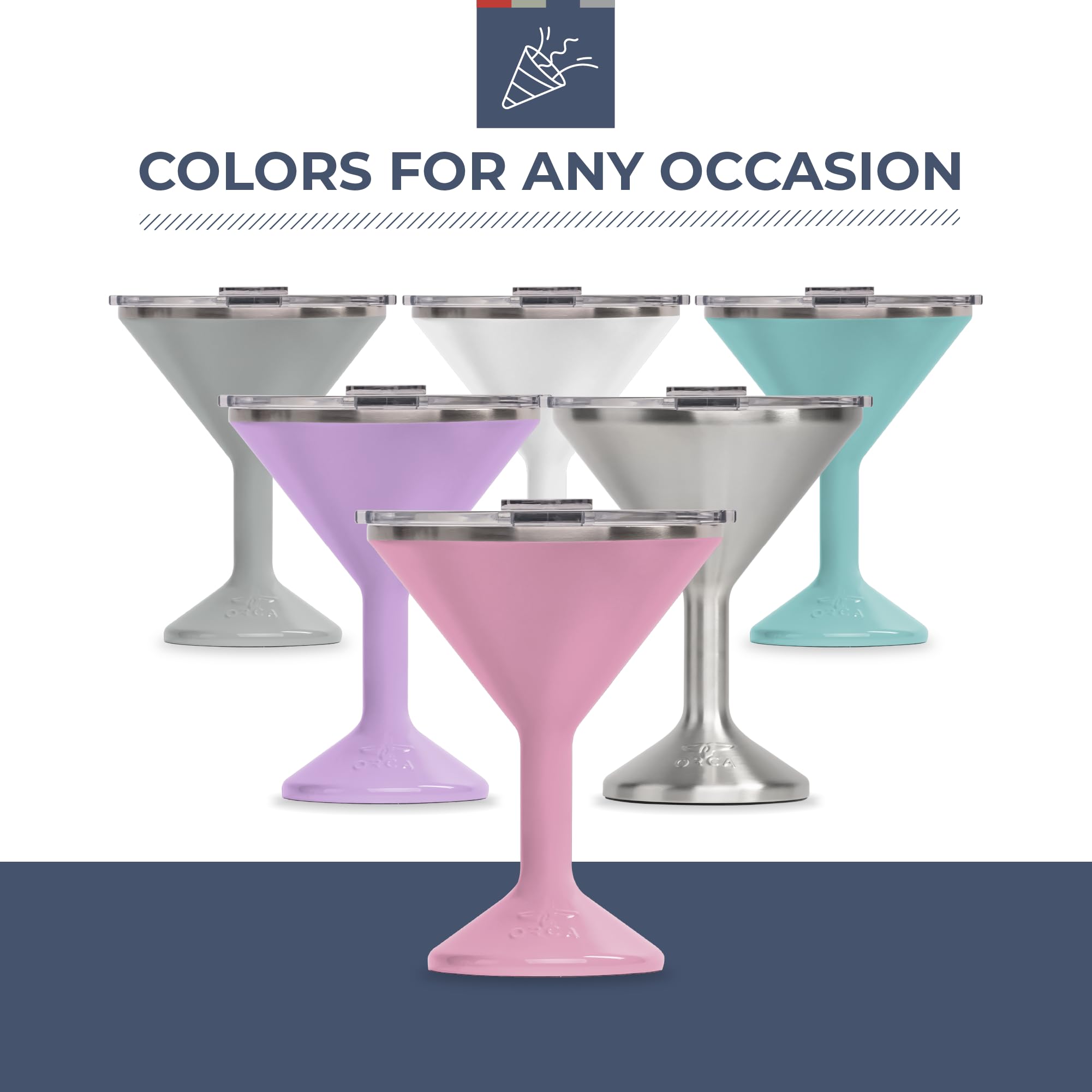 ORCA Tini 13oz Lilac martini glass for outdoor parties poolside