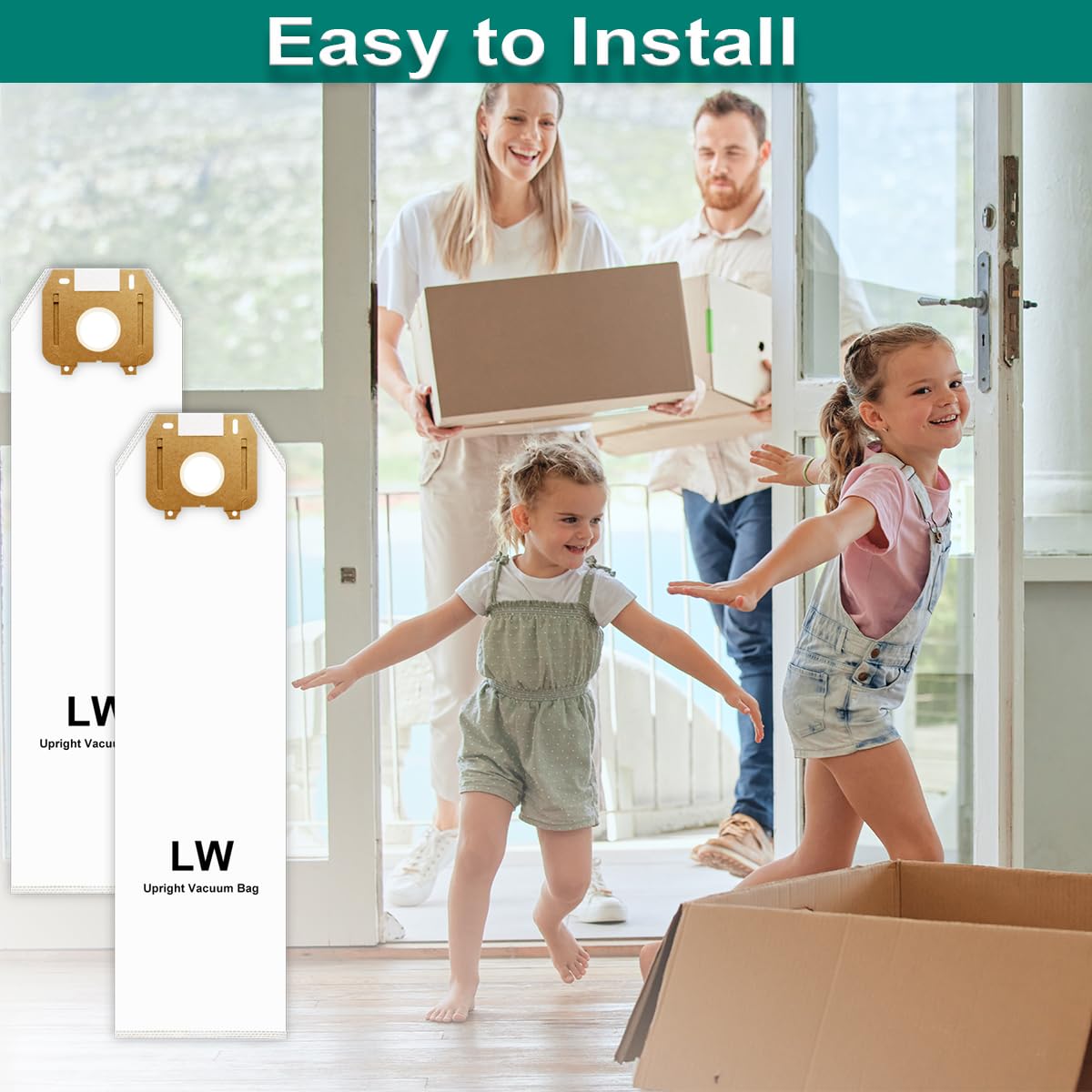 6 pack white Type LW HEPA vacuum bags