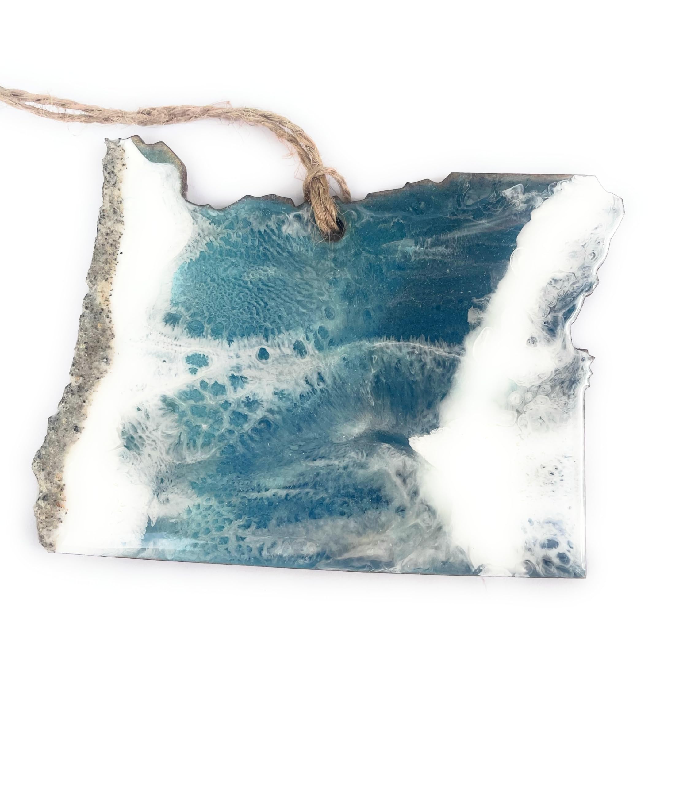 Oregon Holiday Ornament handmade resin art 4 inch