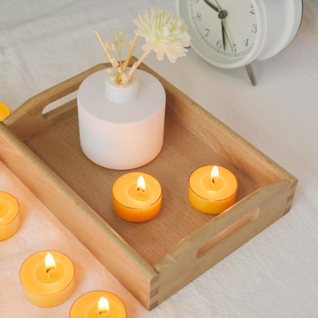 Organic Candle beeswax tealight fragrance-free