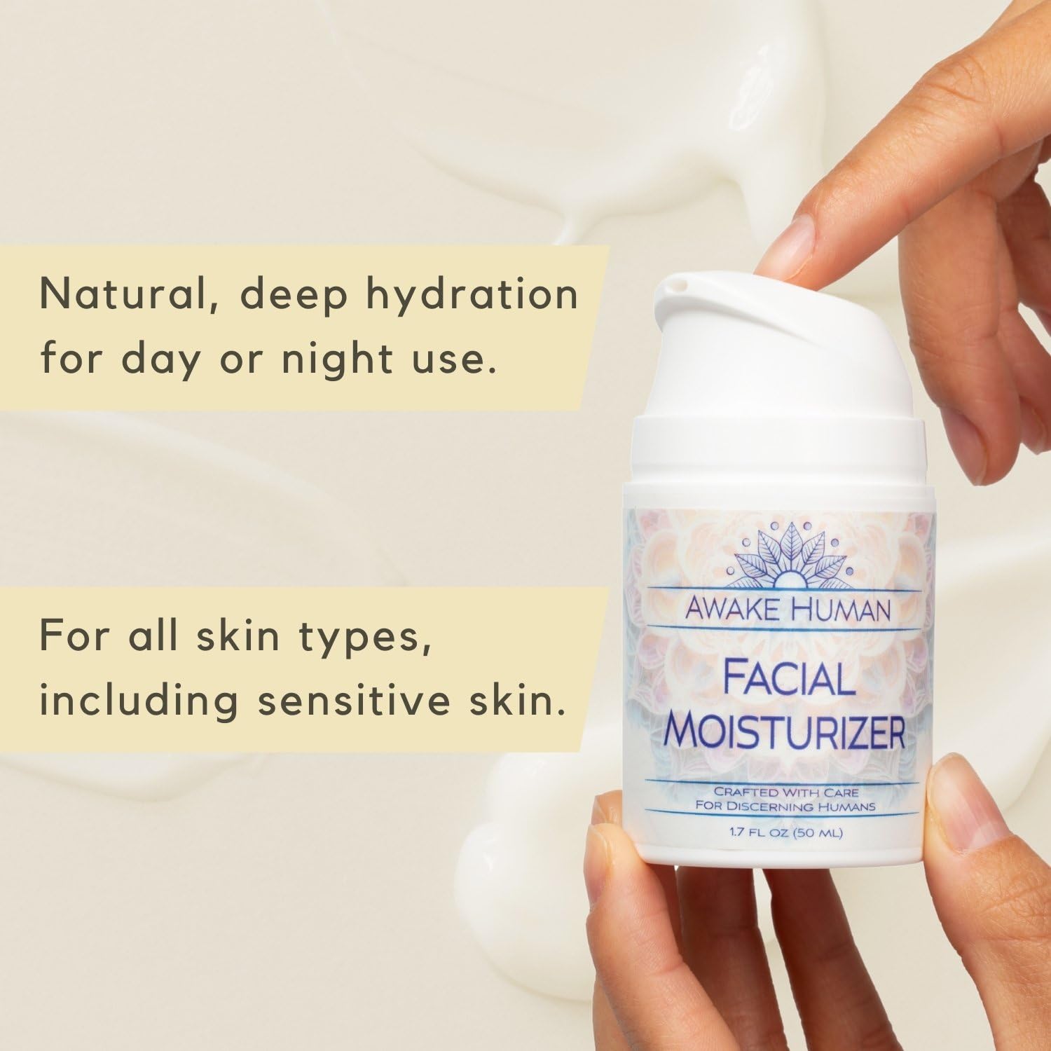Organic Face Cream with aloe vera and green tea ingredients