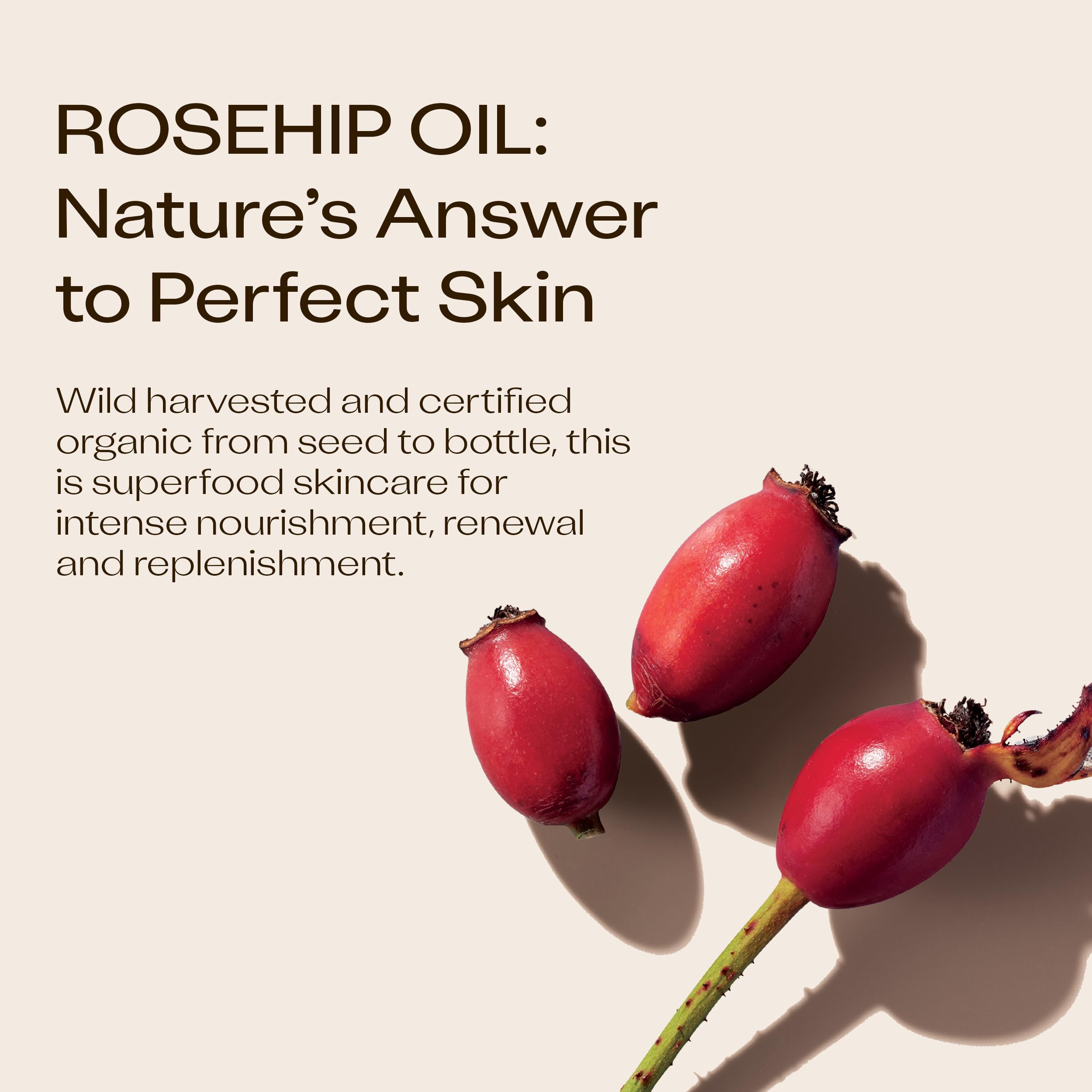 Trilogy rosehip oil for skin nourishment packaging