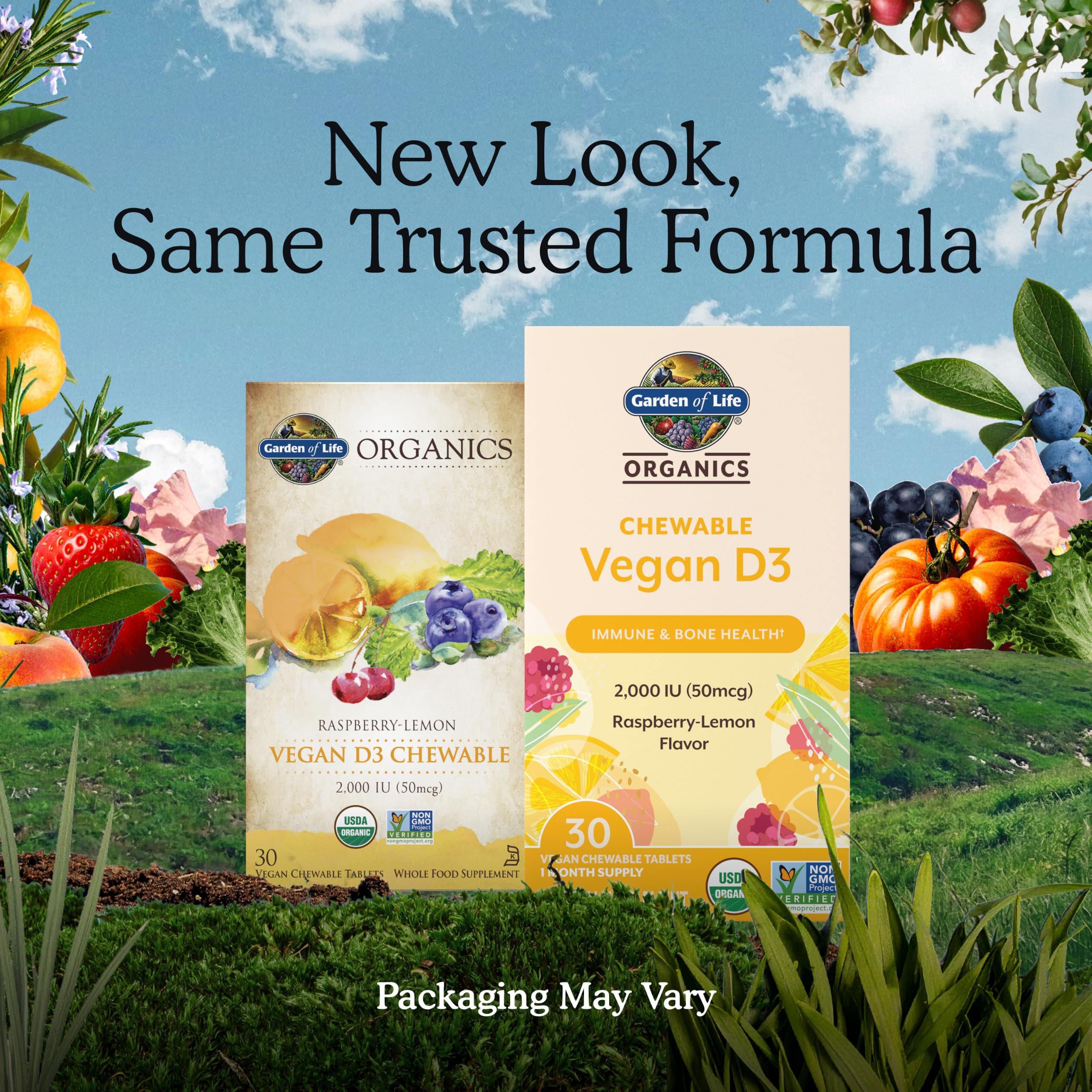 non-gmo project verified logo on vegan d3 chews