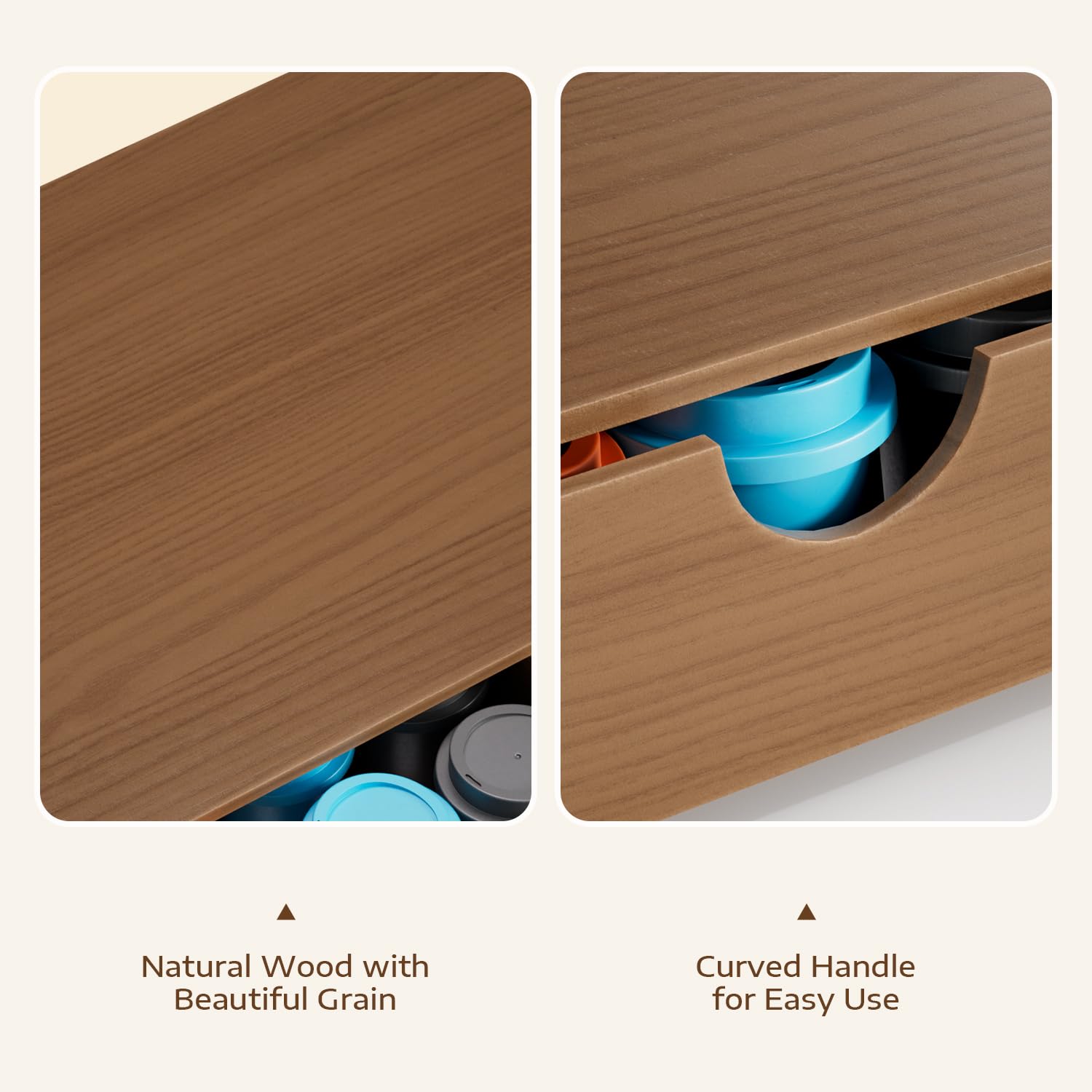 Versatile storage for tea bags and sweetener packets included