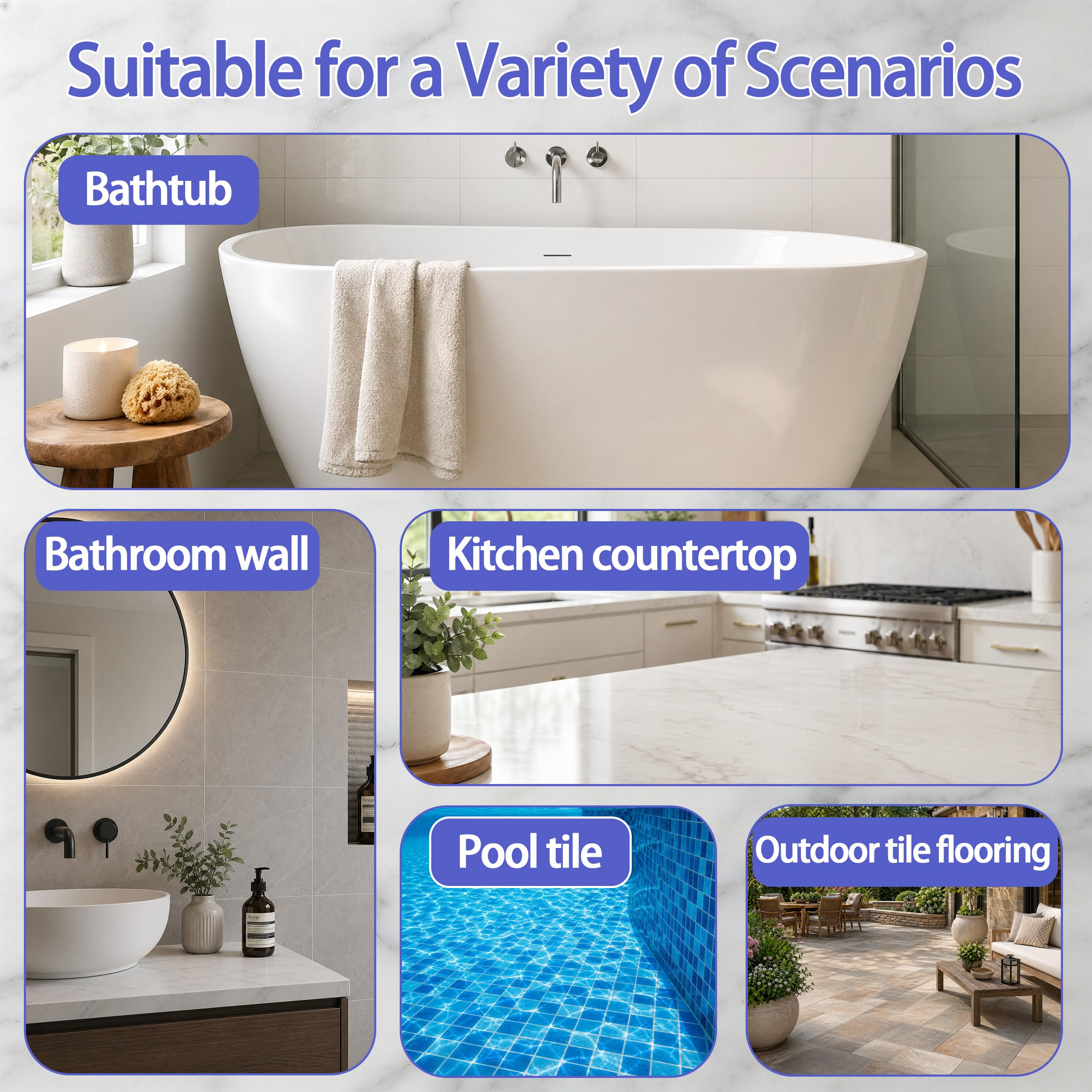 Durable scratch resistant tile paint for baths