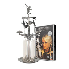 Original Swedish Angel Chimes and 4 Candles silver color front view