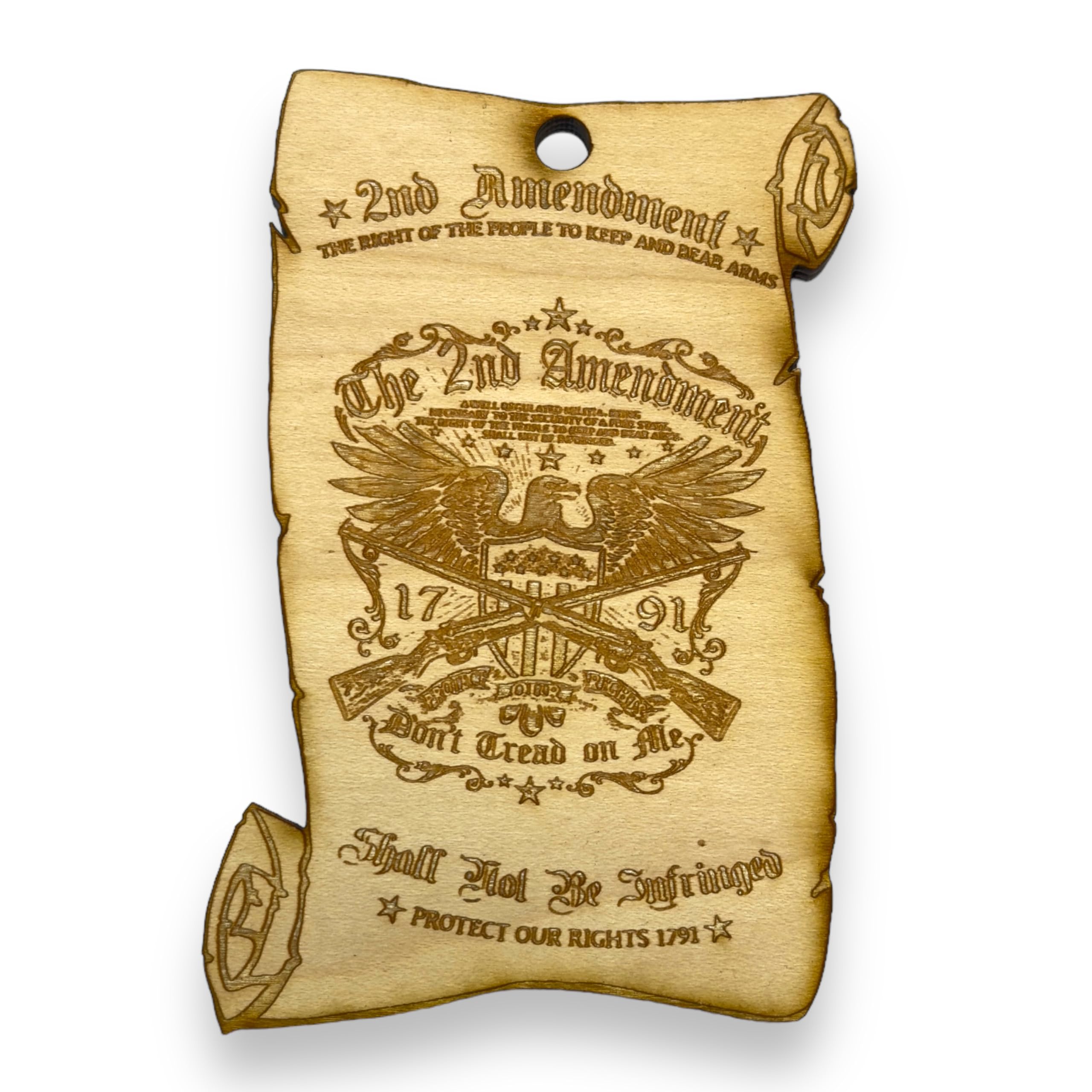 Ornament 2nd Amendment made of Maple