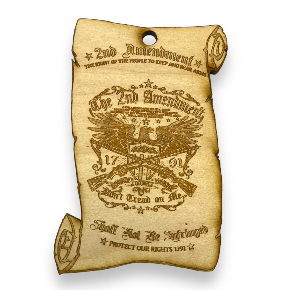 Ornament 2nd Amendment made of Maple