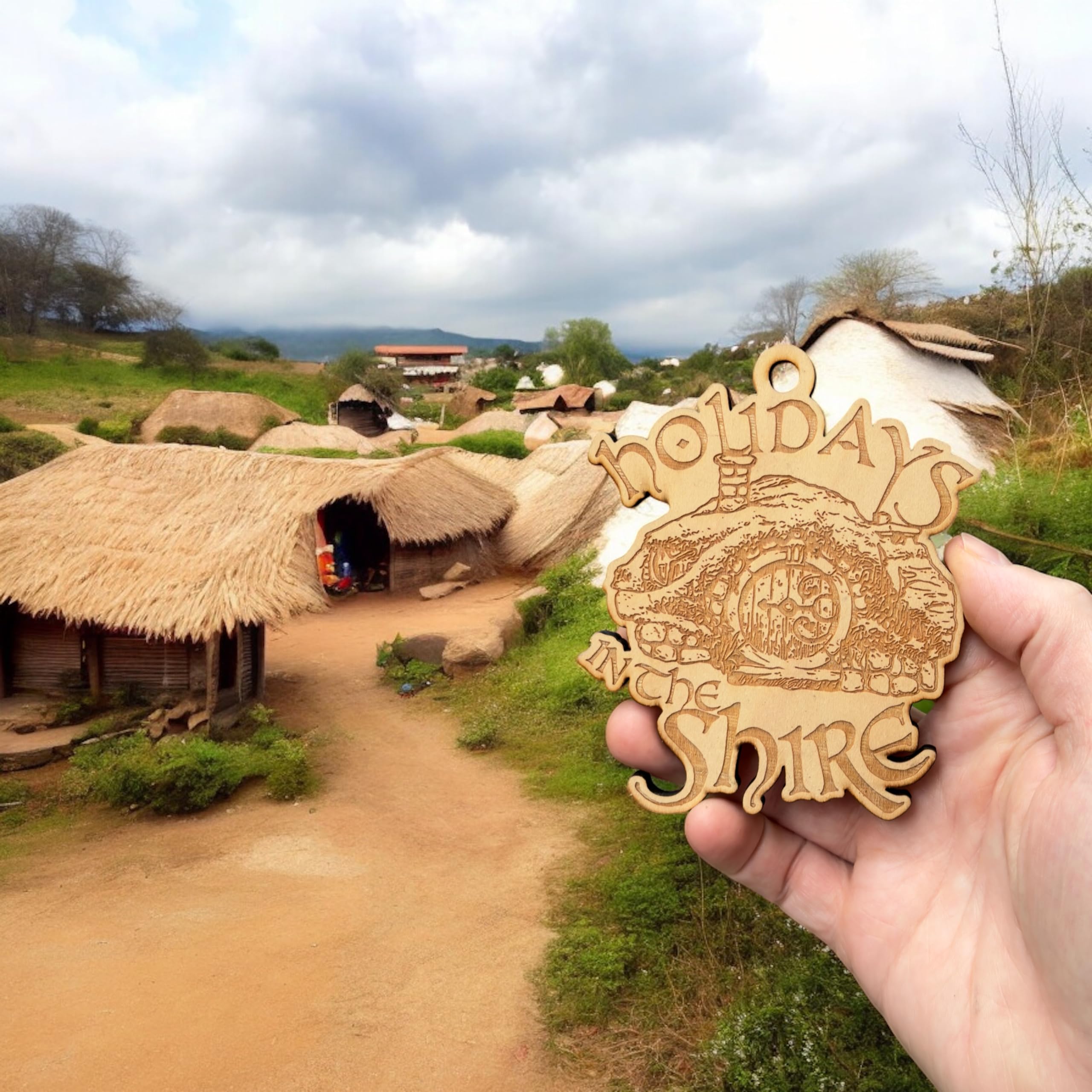 Ornament 4x3n Holidays in the Shire maple