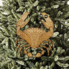 Ornament Crab Raw Wood Christmas Gift