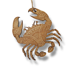 Ornament Crab Raw Wood Made in Texas