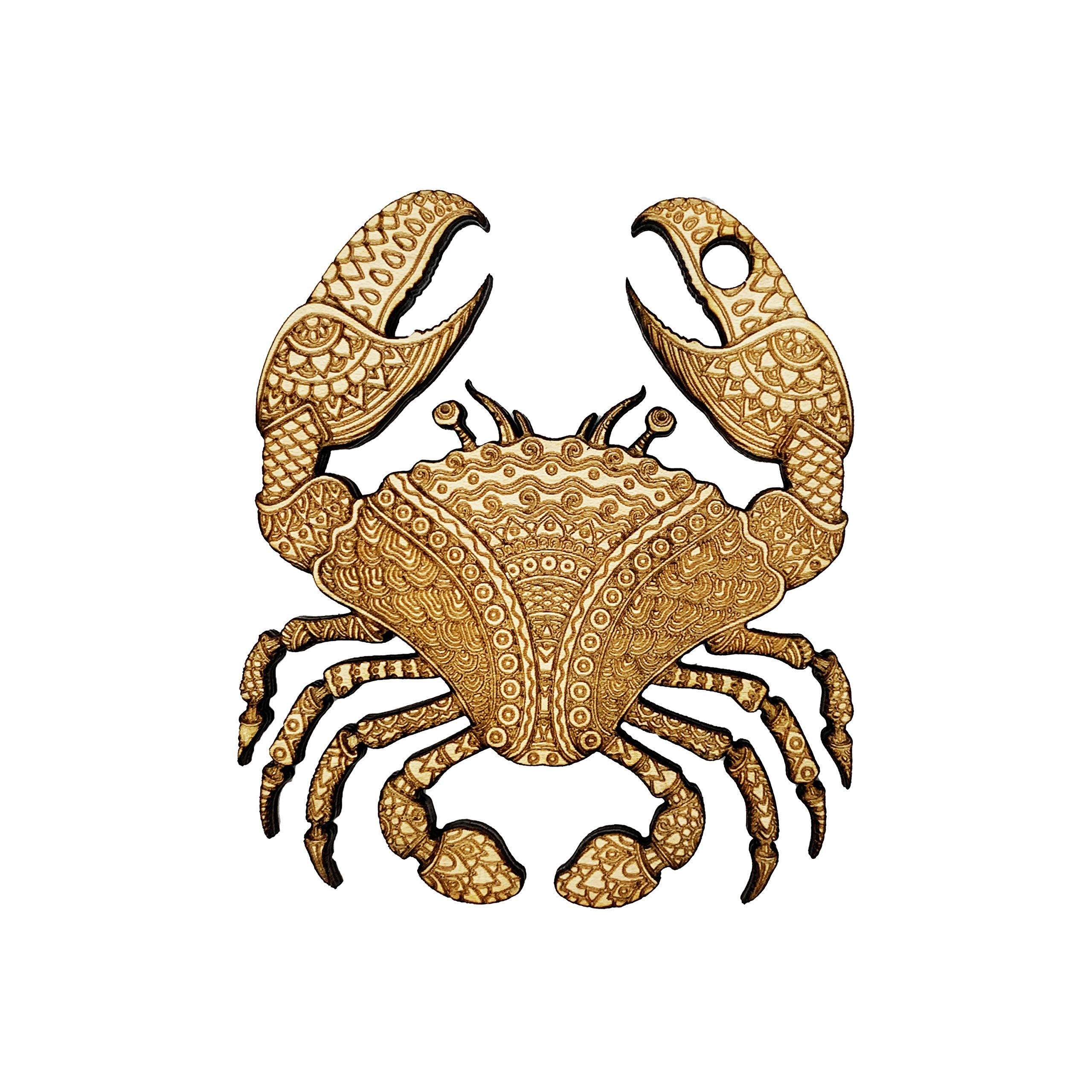 Ornament Crab Raw Wood Maple