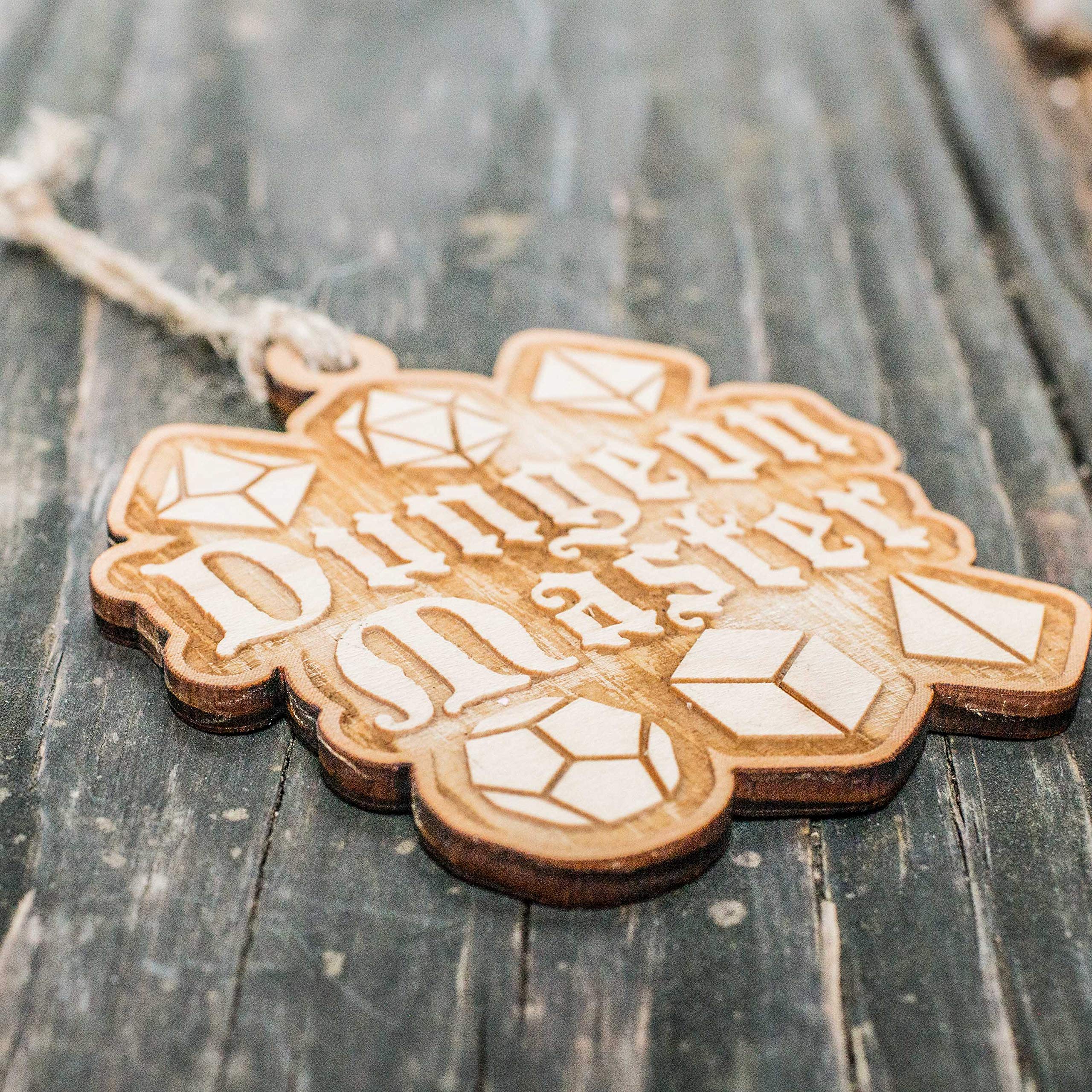 Ornament Dungeon Master rustic wood finish example