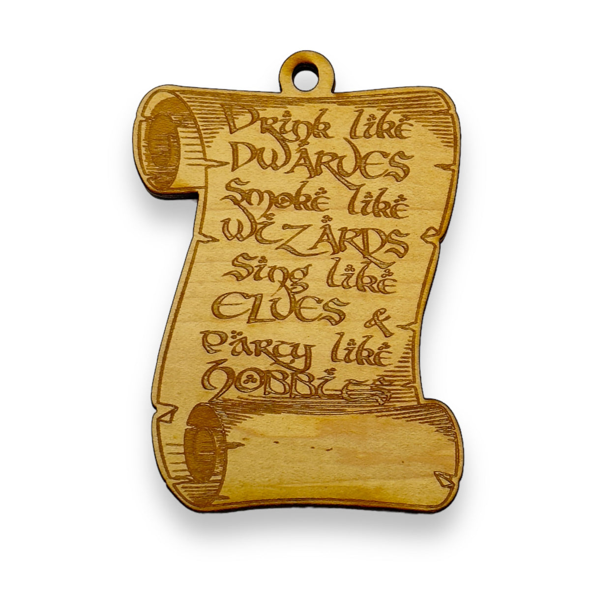 Ornament Fantasy Rules raw wood 3x3in maple wood construction