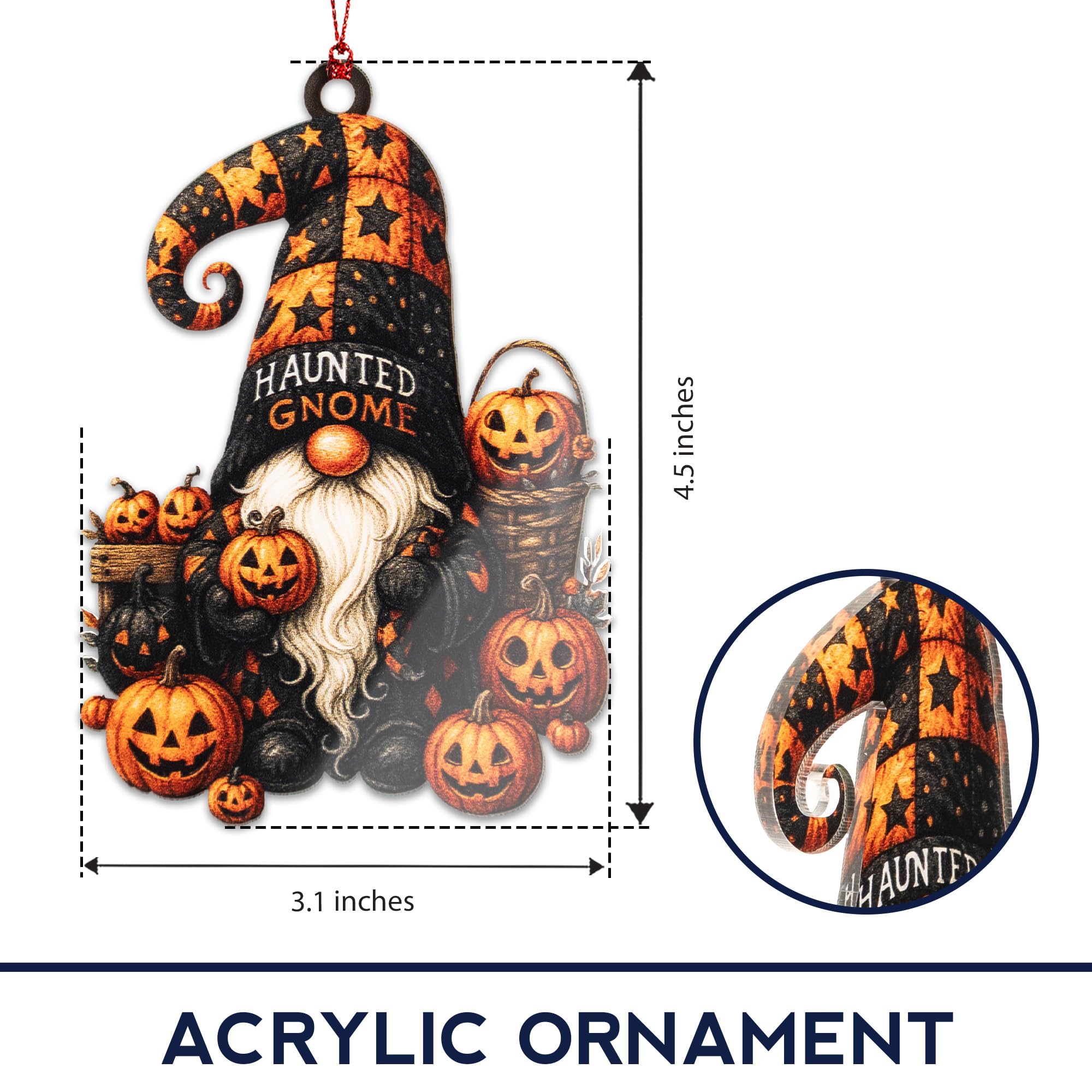 Cute spooky gnome ornament for Halloween decor