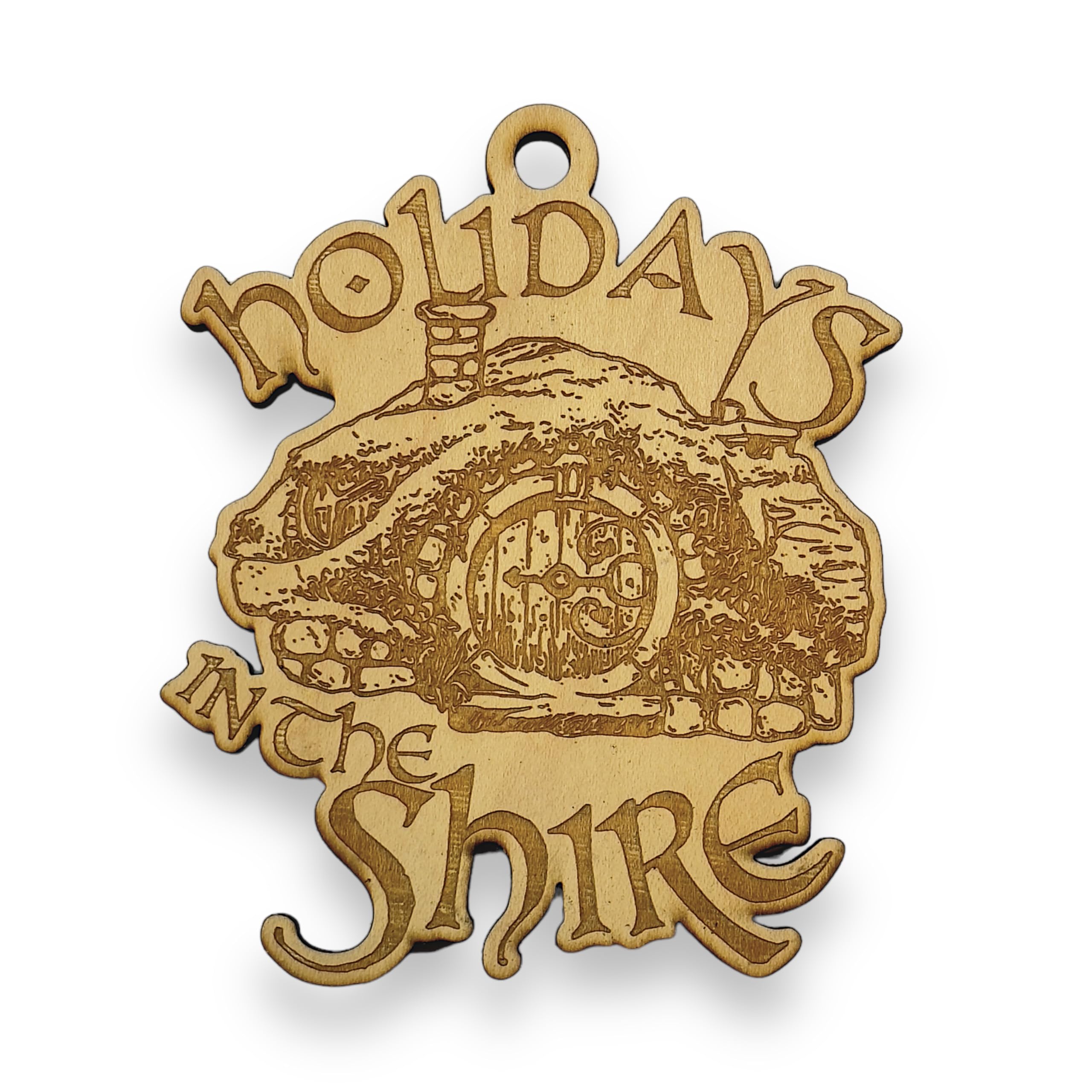 Ornament Holidays in the Shire raw wood 4x3n