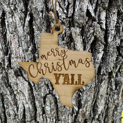 3x3 inch raw wood ornament close up