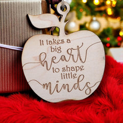 Raw wood 3x3in ornament with hanging cord for teachers