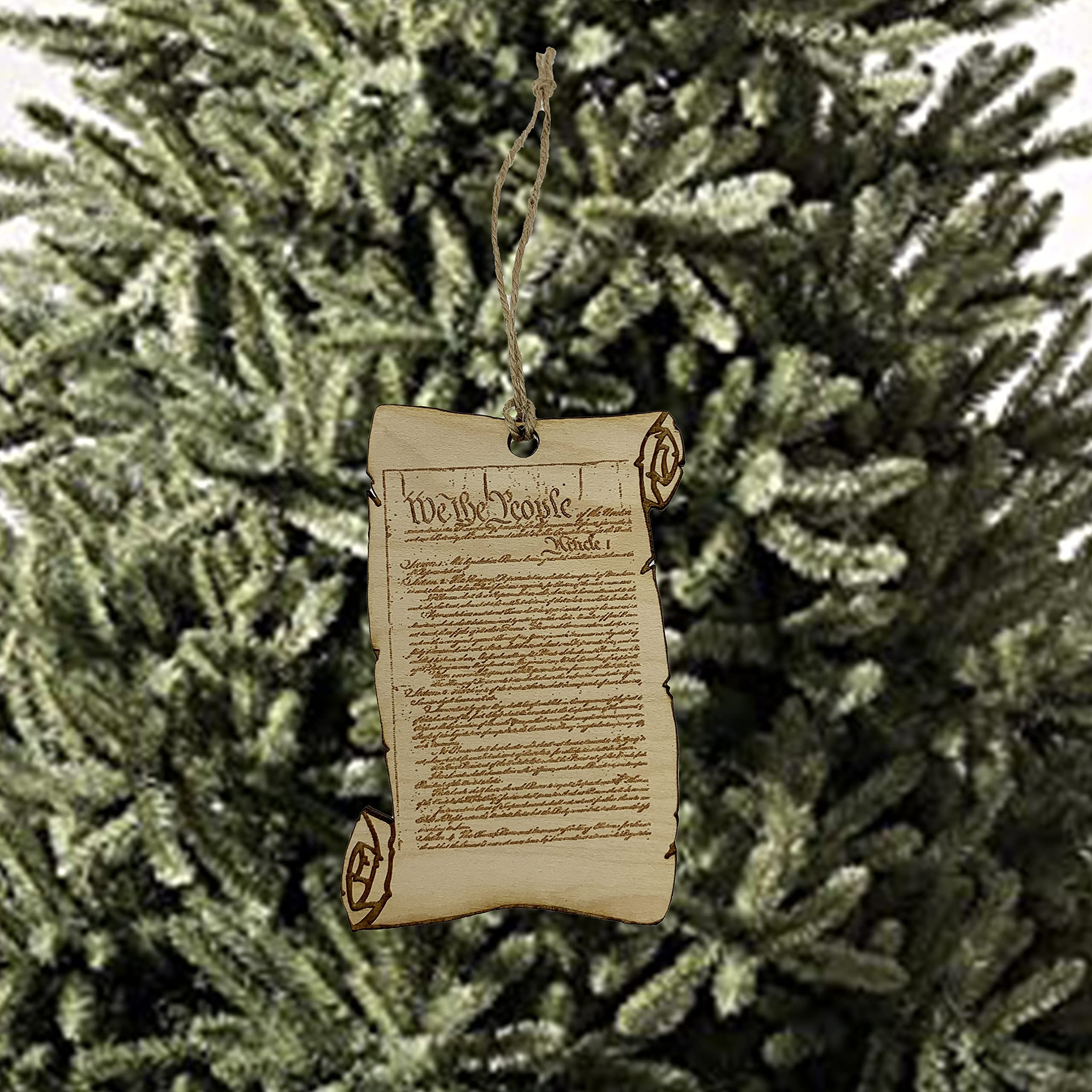 Maple ornament Scroll We The People 1/4 thick image