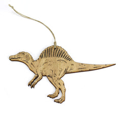 Spinosaurus ornament used as a present tag