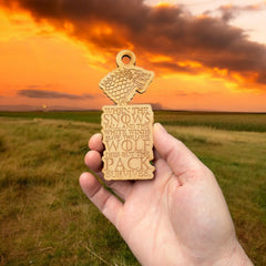 Raw wood ornament 2x4in size