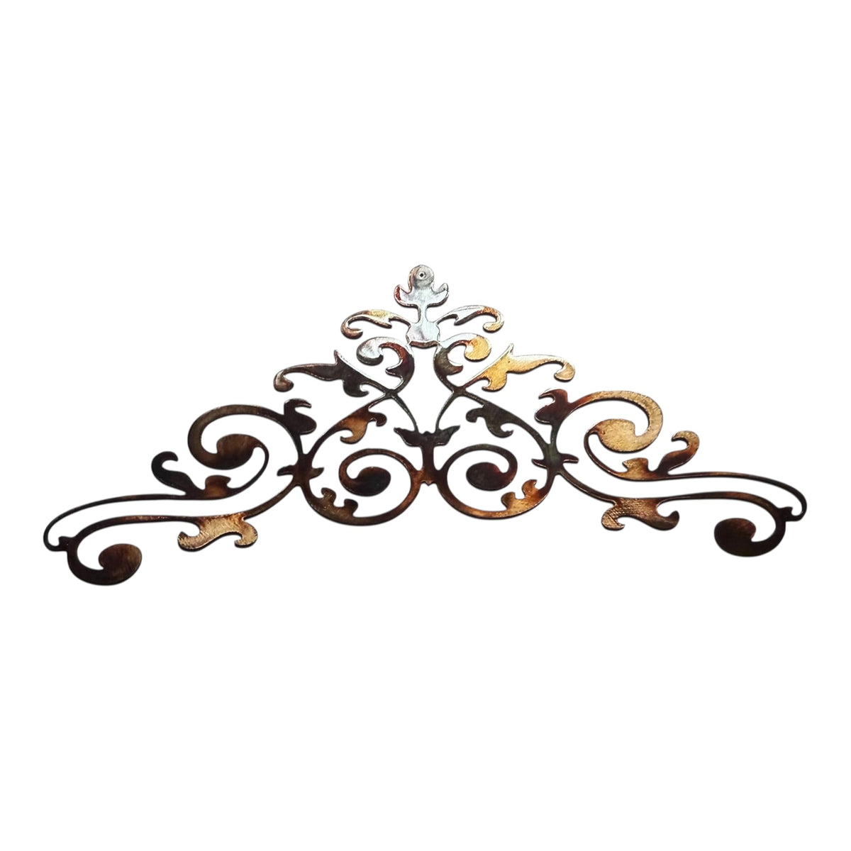 Ornamental Scroll Copper Bronze Plated Metal Wall Decor front view