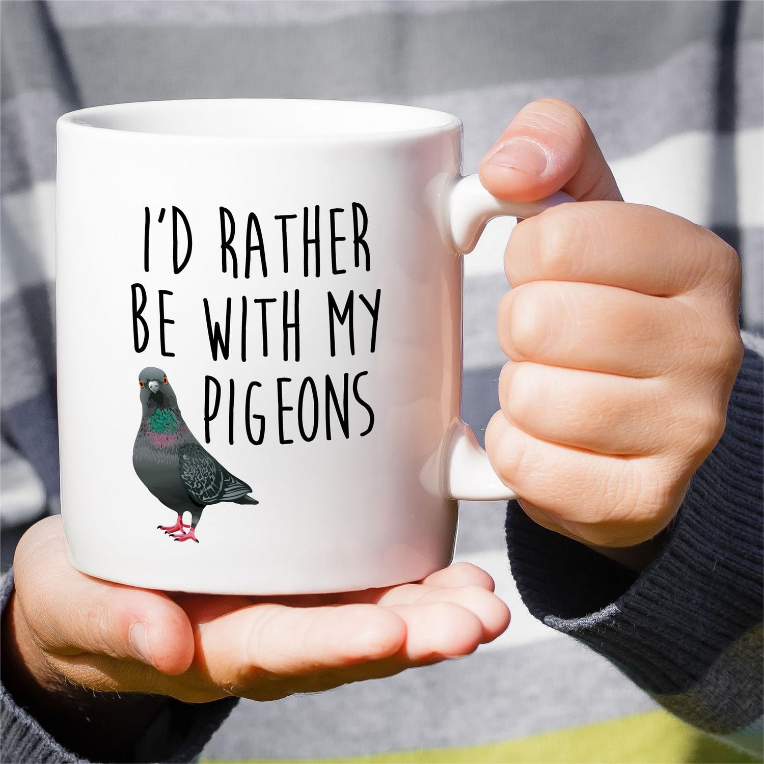 Ornithology themed pigeon mug by Retreez