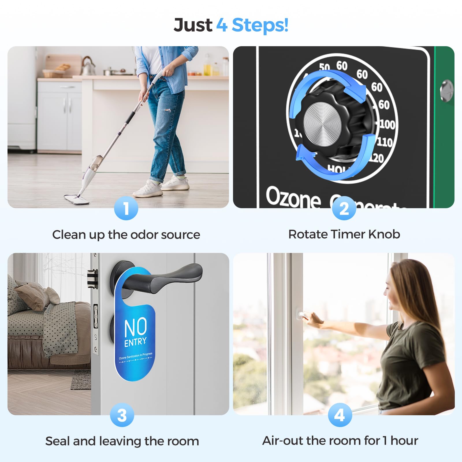 Orsithc ozone generator for cars and rooms odor removal