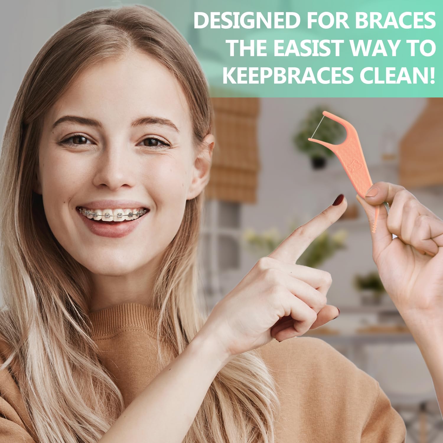 Braces care orthodontic flossers two pack mint flavor