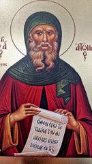 Handmade Orthodox monks icon from Phoenix AZ Saint Anthony display