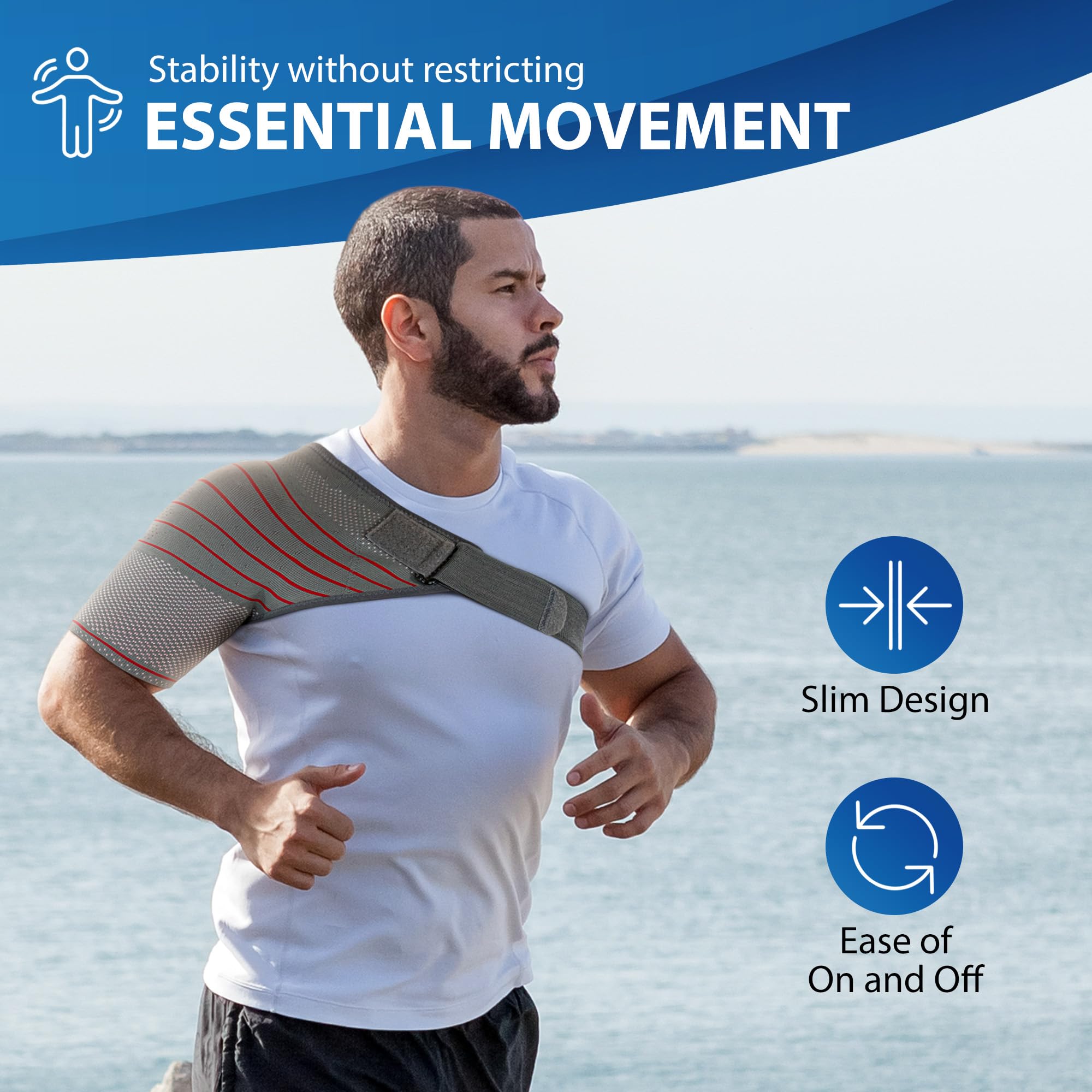 Instant relief concept shown by ORTONYX shoulder brace
