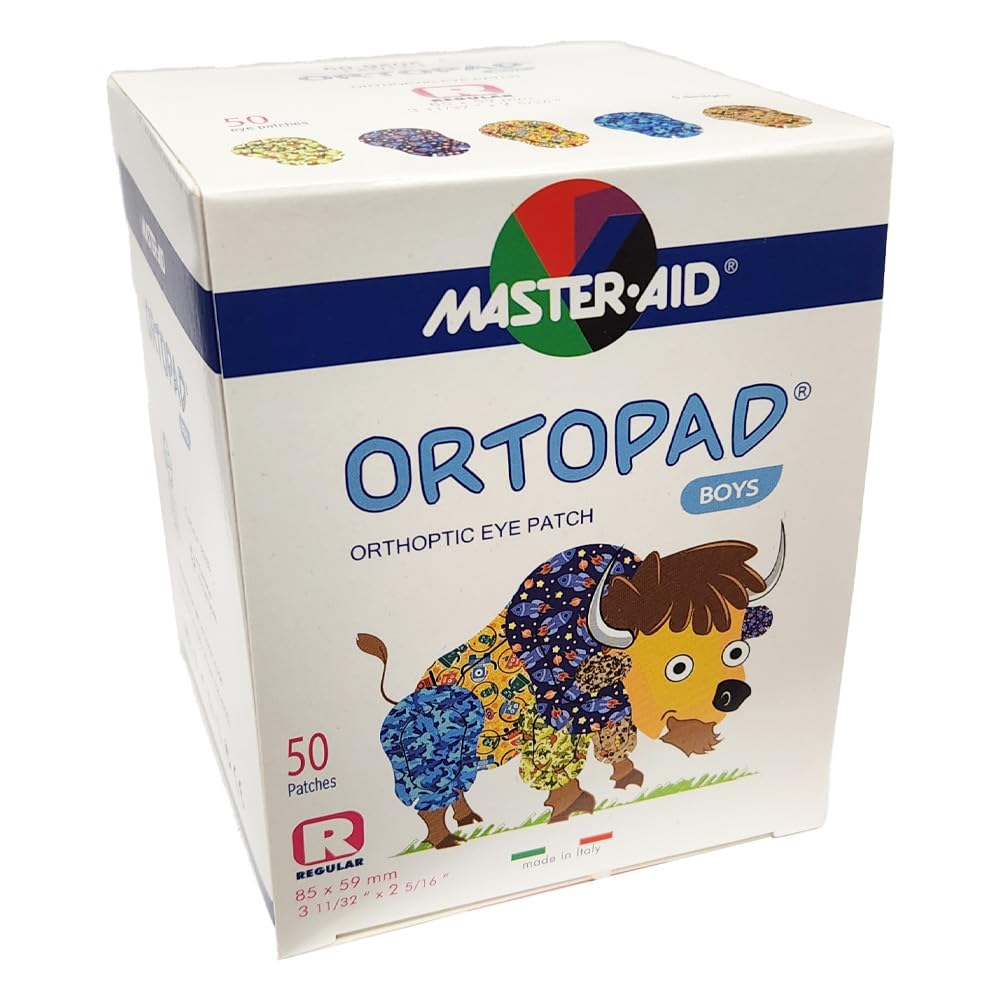 Ortopad Boys Adhesive Eye Patches Blue Camo Pack Regular Size 50 patches for ages 4 and up