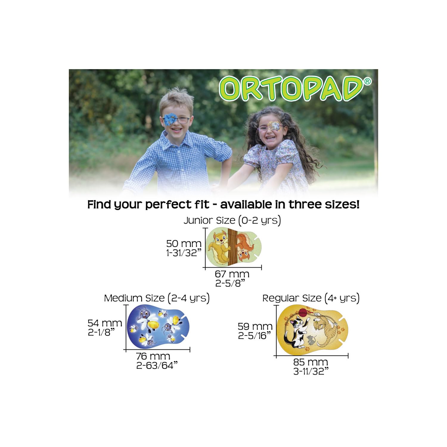 Ortopad bamboo material hypoallergenic eye patches for boys 4+ years