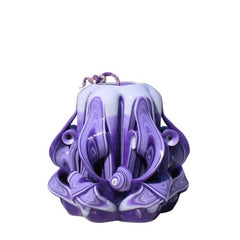 Oscar candles carved 3 inch purple candle